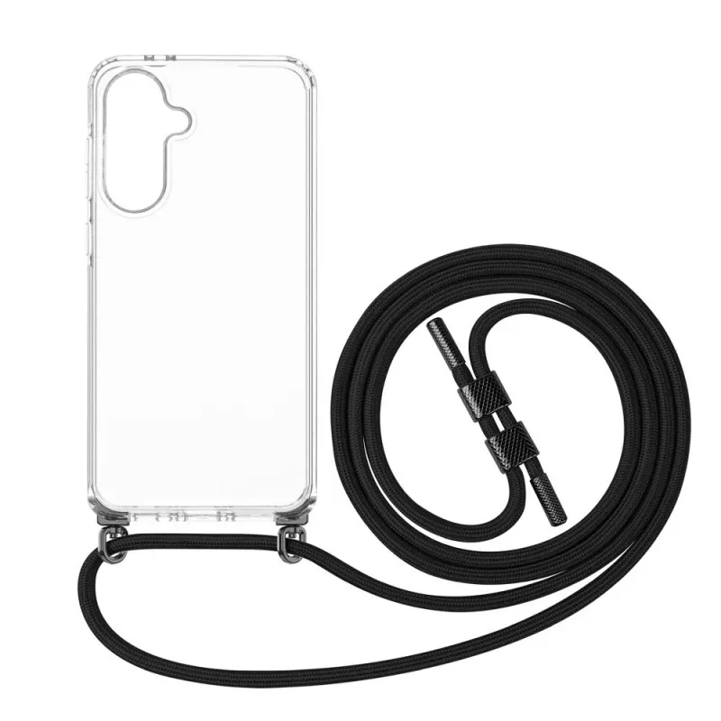 Puzdro na mobil FIXED pre Samsung Galaxy A36 5G — Fixed Pure Neck Case TPU, čierne, kompatibilné s pútkom na nosenie