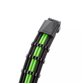CableMod 12VHPWR na 3× PCIe ModMesh kábel 45 cm, čierna/svetlozelená