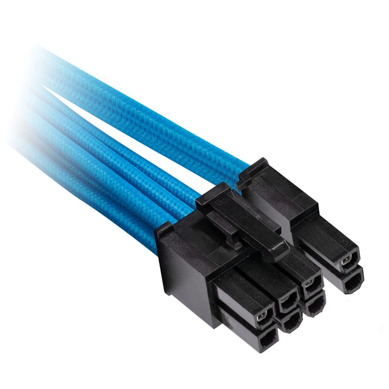 Corsair Premium Sleeved PCIe dvojitý kábel, balenie 2 ks (Gen 4) - modrý