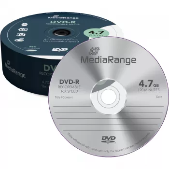 MediaRange - 25 x DVD-R - 4,7GB (120 min.) 16x - spindel (MR403)