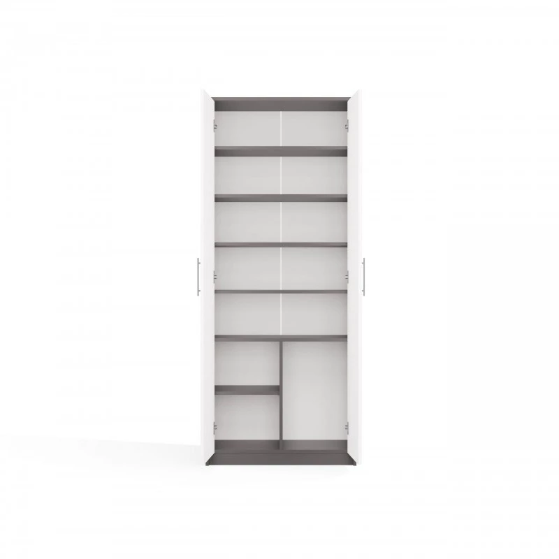 OLIV 2D CLOSED SHELVING UNIT, antracit/biela sada