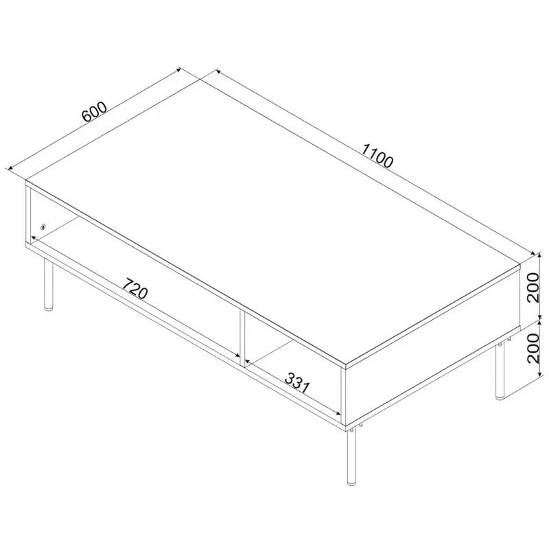 Cama PALAZZO BIS stolík/lavica 110x60x40 matná čierna