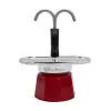 Bialetti Mini Express Magritte moka kanvica červená, strieborná