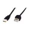 Digitus - USB predlžovací kábel - USB Type-A, 4-pin (M) - USB Type-A, 4-pin (W) - 3,0 m (USB / USB2.0) - čierny (AK-300202-030-S)
