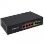 Ethernet PoE switch QOLTEC 52296 — 4x RJ45 PoE porty, 1x RJ45 uplink