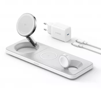 Anker MagGo Universal biela USB bezdrôtové nabíjanie rýchle nabíjanie interiérové