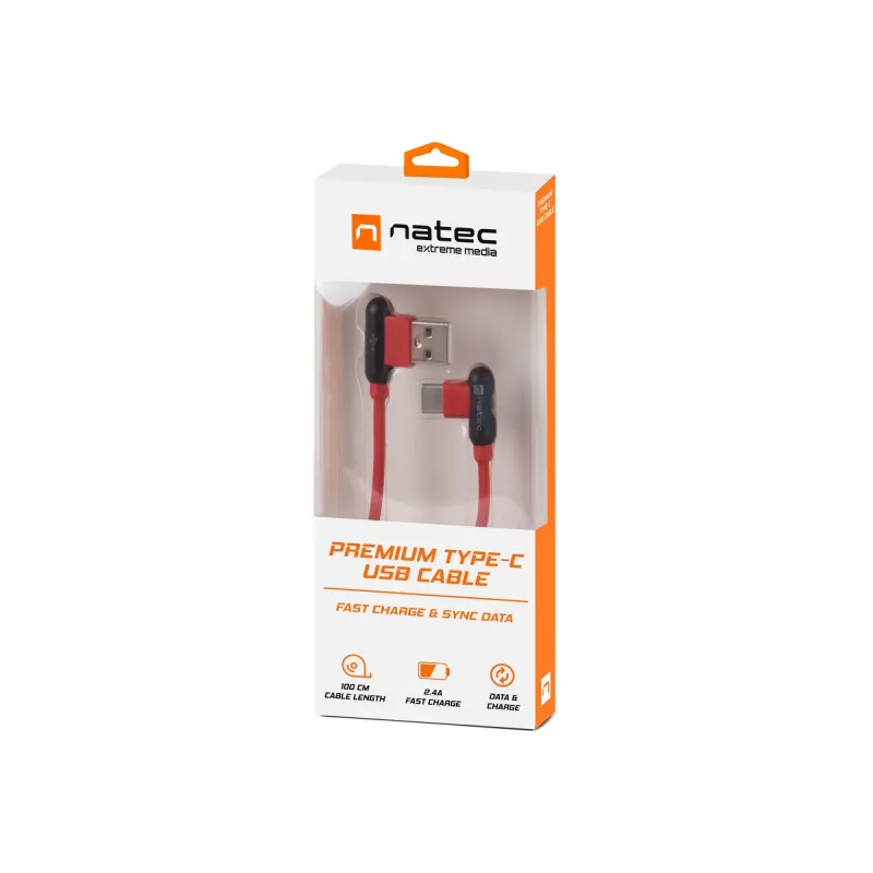 USB kábel NATEC NKA-1201 USB 2.0 1 m USB A USB C čierny červený