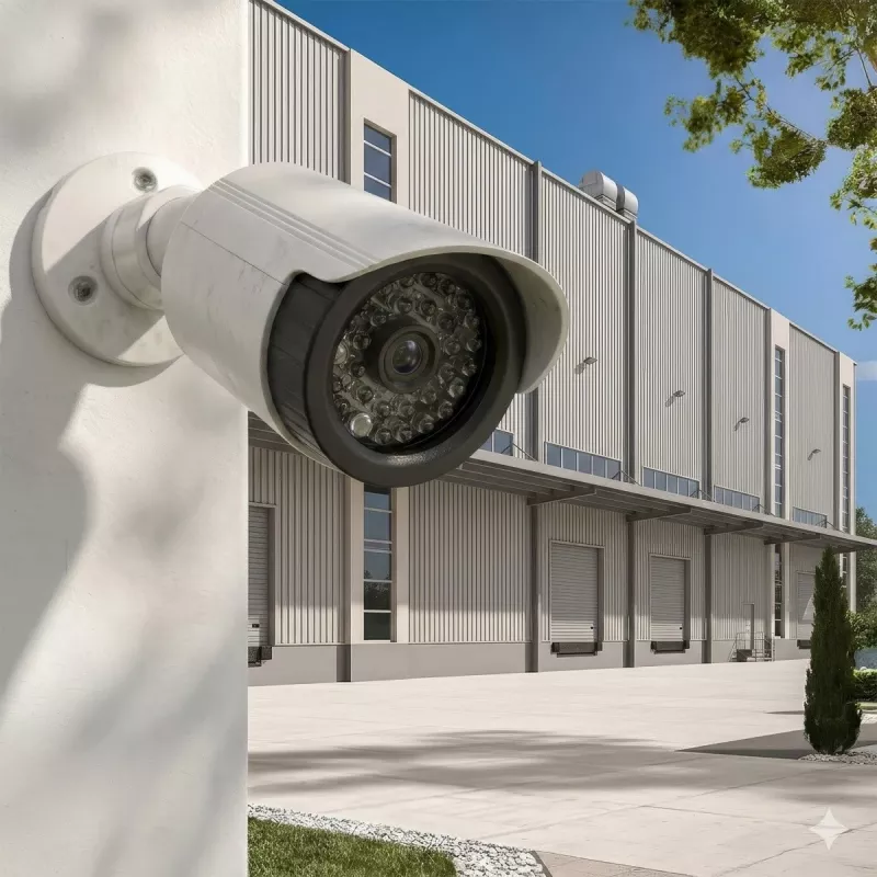 Atrapa rúrkovej kamery s IR LED, CEE IR1800 W — nefunkčná bezpečnostná atrapa