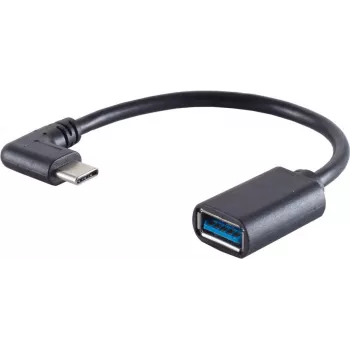 USB kábel S/CONN 13-30010 USB 3.2 Gen 1 0,1 m USB C USB A čierny