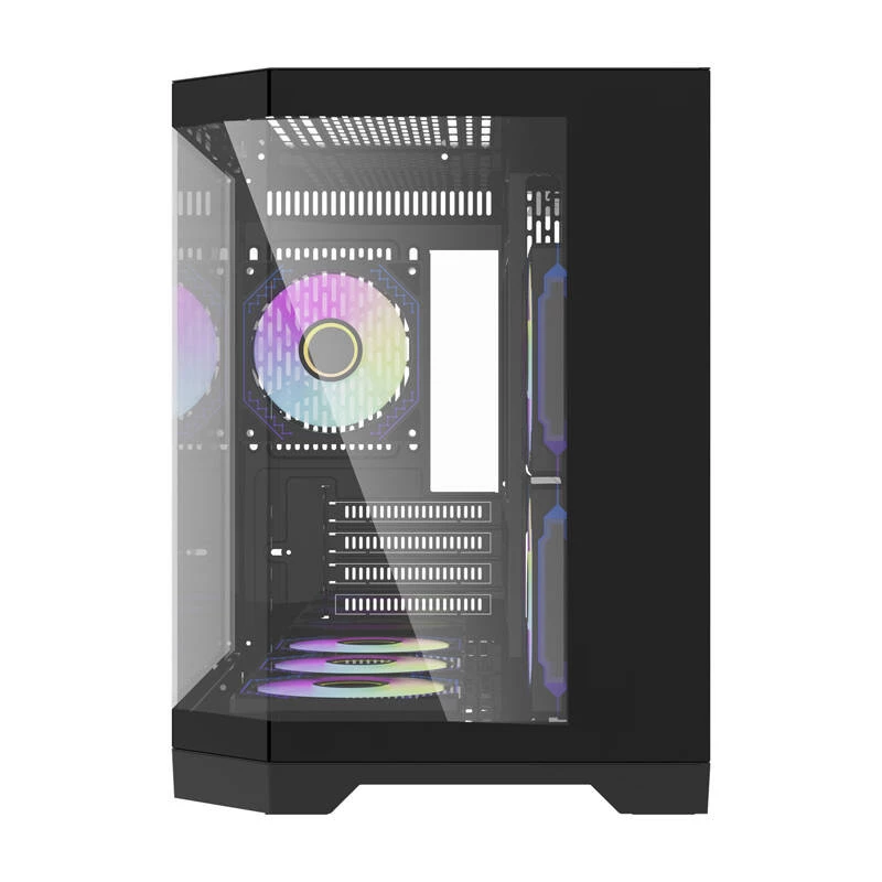 Darflash FT418 počítačová skriňa + 6 aRGB ventilátorov (čierna)