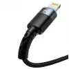 USB na Lightning dátový kábel Tellur 1,2 m nylonový pletený čierny