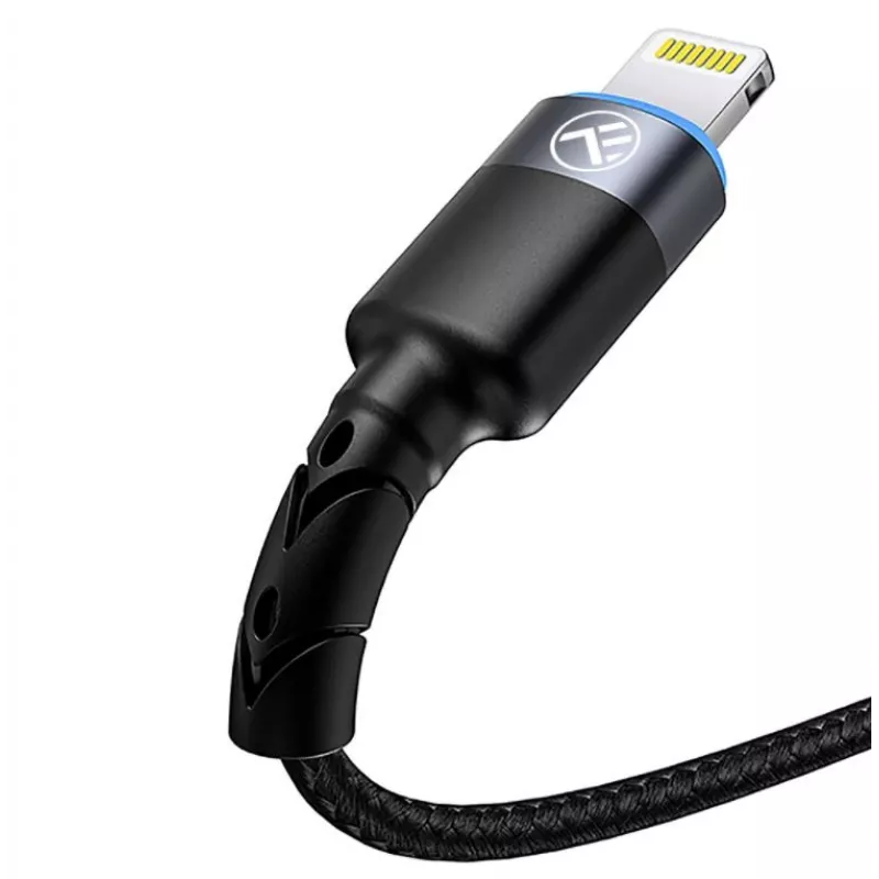 USB na Lightning dátový kábel Tellur 1,2 m nylonový pletený čierny