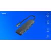 USB hub SAVIO AK-54 — 4 x USB-A (USB 3.2 Gen 1), USB-C host, čierny