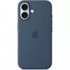 Apple MYY23ZM/A silikónové puzdro s MagSafe pre iPhone 16, modré (Denim)