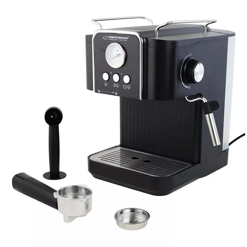 Espresso kávovar ESPERANZA EKC010 — 1,8 L nádrž na vodu, 850 W, 20 bar, integrovaný penovač mlieka