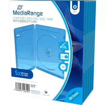 MediaRange BOX38 videobox na Blu-ray disk, jednoduchý, modrý, retailové balenie 5 ks