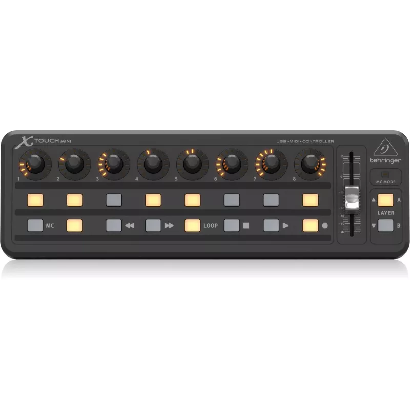 MIDI klávesnica USB Behringer X-TOUCH MINI typ ovládania tlačidlá otočné regulátory posuvníky