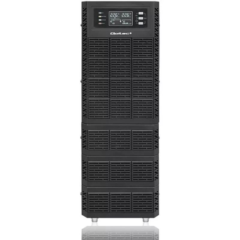 Qoltec 52284 UPS neprerušiteľný zdroj napájania | 10kVA | 10000W | účinník 1,0 | LCD | EPO | USB | online