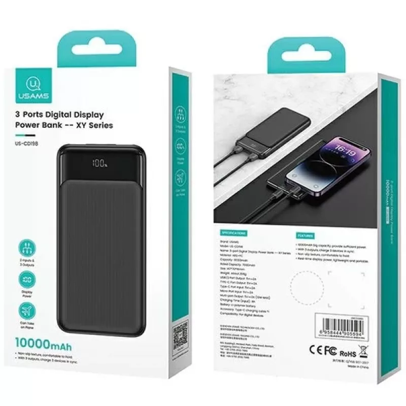 USAMS nabíjačka USA001631 30W s 1x USB-C a 1x USB-A rýchle nabíjanie