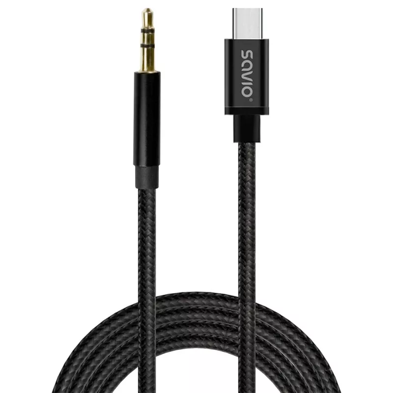 Audio kábel Savio CL-187 1m čierny konektor samec na konektor samec