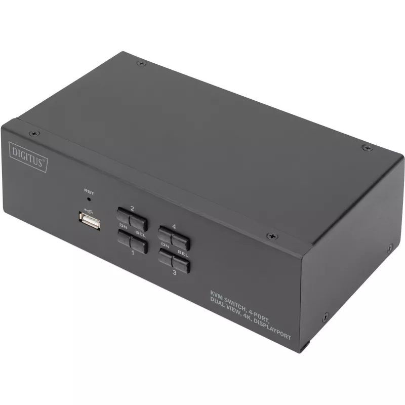 DIGITUS KVM Switch, 4 porty, Dual Display, 4K, DisplayPort®