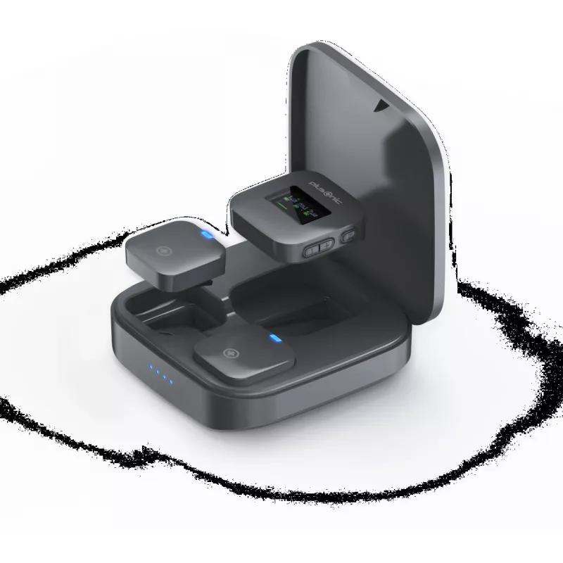 Bezdrôtová mikrofónová súprava Plusonic PS-TDS8 s USB-C, Lightning a 3,5 mm konektivitou