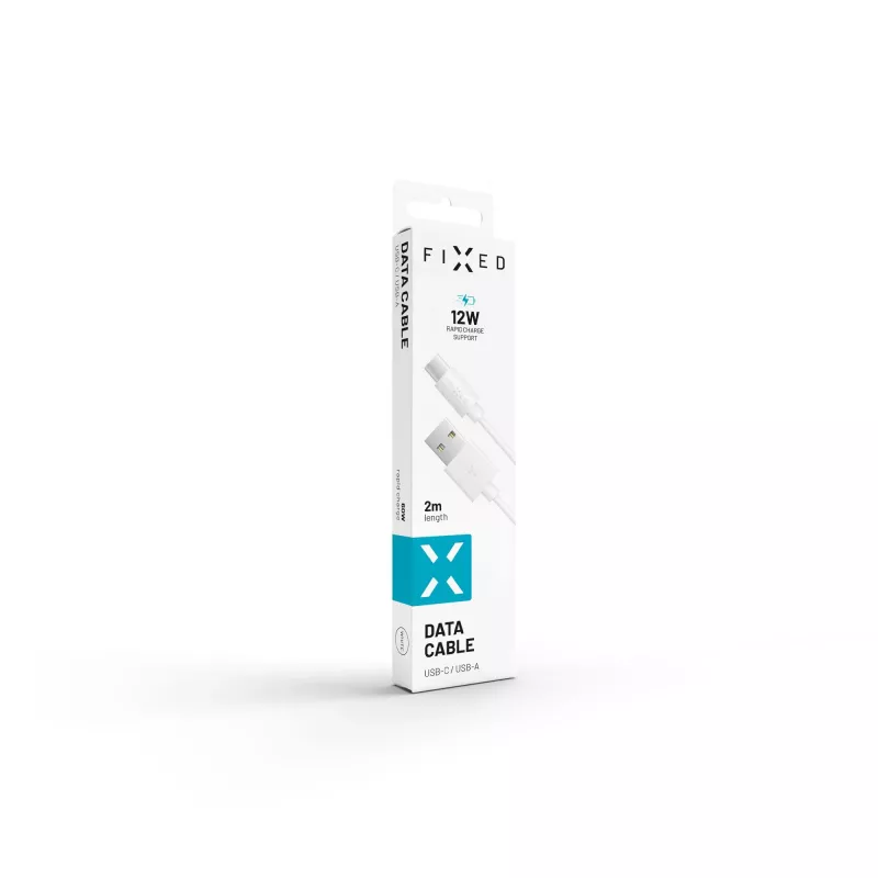 USB na USB-C dátový a nabíjací kábel FIXED FIXD-UC2M-WH — 2,0 m, biela