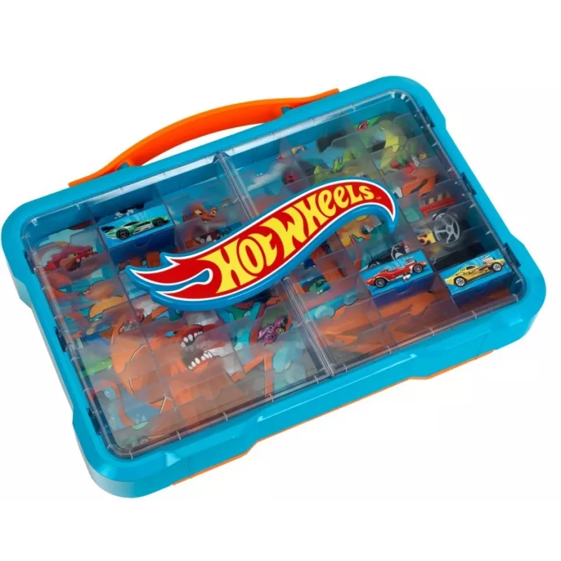 Hot Wheels úložný kufrík so svietiacim logom
