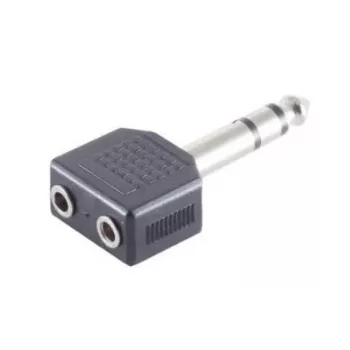 Káblový adaptér Microconnect AUDANS 6,35 mm na 2 x 3,5 mm čierny