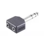 Káblový adaptér Microconnect AUDANS 6,35 mm na 2 x 3,5 mm čierny