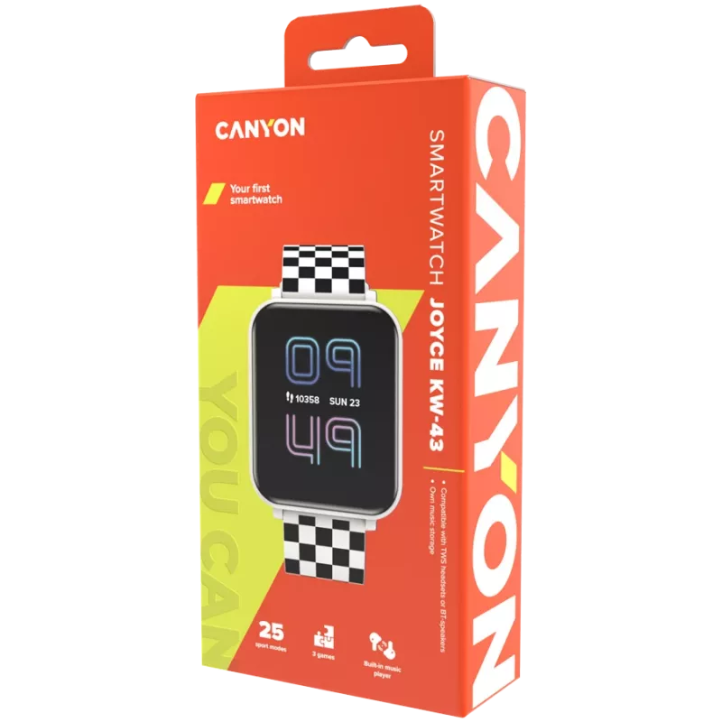 Smartwatch Canyon CNE-KW43 čierna biela