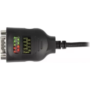 Delock USB Type-A na sériový DB9 adaptér s 9 LED RS-232 tester - sériový adaptér - USB - RS-232 x 1 - čierny (90497)