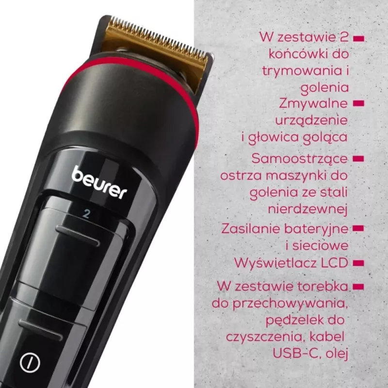 Beurer zastrihávač brady a strniska MN4 nabíjateľný presný strih