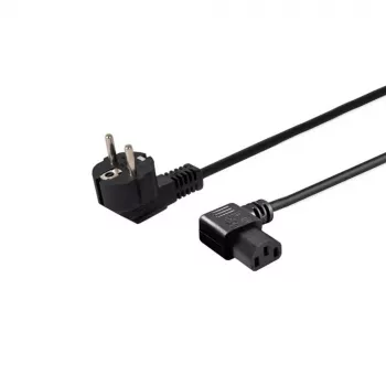 Napájací kábel SAVIO CL-116 — 1,8 m, čierny, uhlový napájací konektor Type C na uhlový IEC C13, 3-žilový 0,5 mm²