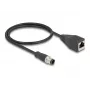 DeLOCK adaptérový kábel M12 D-kódovaný 4-pólový konektor samec na RJ45 konektor samica 50 cm