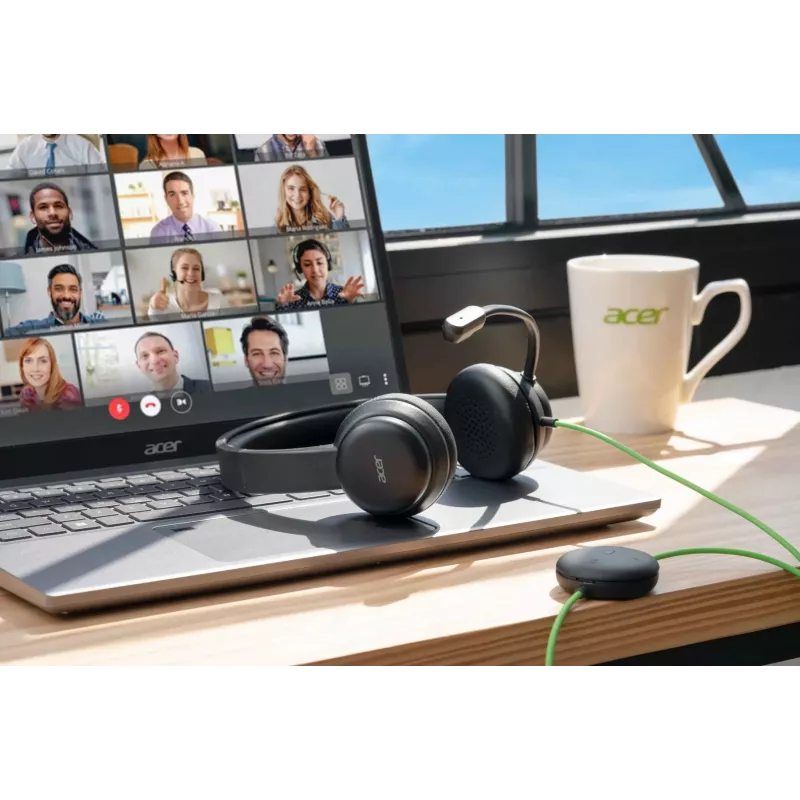 Káblový konferenčný headset Acer GP.HDS11.01N — supraaurálny, 2 m kábel, 20–20000 Hz, 160 g, čierny