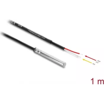 Delock kábel teplotného senzora DS18B20, 2 x otvorené konce kábla, 1 m, čierny
