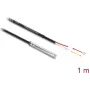 Delock kábel teplotného senzora DS18B20, 2 x otvorené konce kábla, 1 m, čierny