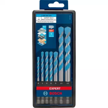 Sada vrtákov Bosch Expert HEX-9, 7-dielna, veľkosti 4–12 mm, stopka HEX-9