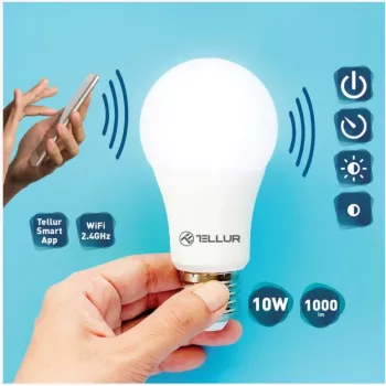 Tellur WiFi Smart žiarovka E27, 10W biela/teplá, stmievateľná