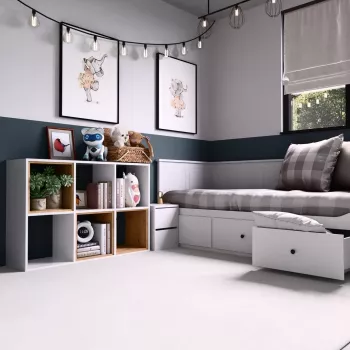 Topeshop MALAX 2X3 BIEL obývacia knižnica