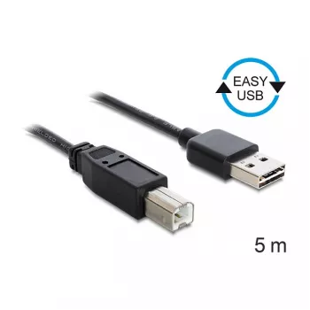 USB kábel DeLOCK 85553 USB 2.0 5 m USB A USB B čierny