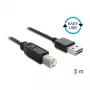 USB kábel DeLOCK 85553 USB 2.0 5 m USB A USB B čierny