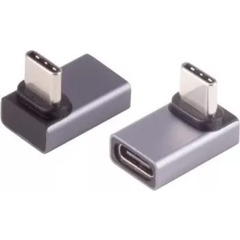 USB-C adaptér ShiverPeaks Pro 90° uhol – pravouhlý USB-C konektor samec, pre zariadenia kompatibilné s USB4/USB3.2