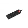 Lanberg PS1-03E-0150-BK predlžovací kábel (1,5 m, čierny)