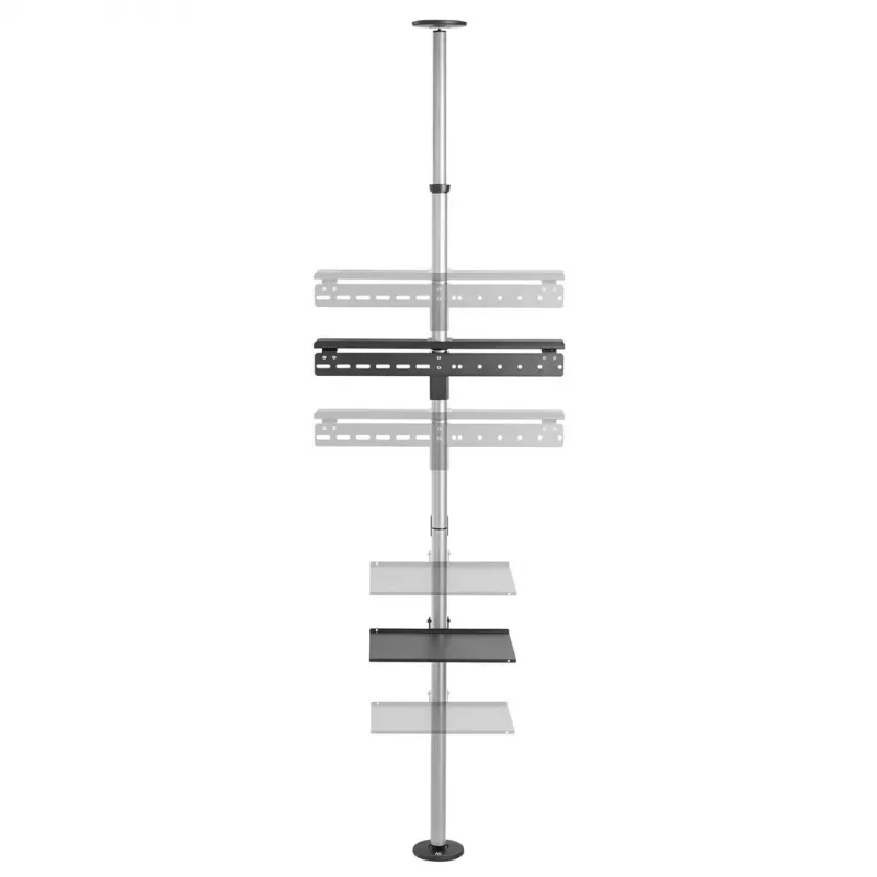 Maclean MC-791N teleskopický podlahovo-stropný držiak televízora s poličkou, 37–70 palcov, 30 kg