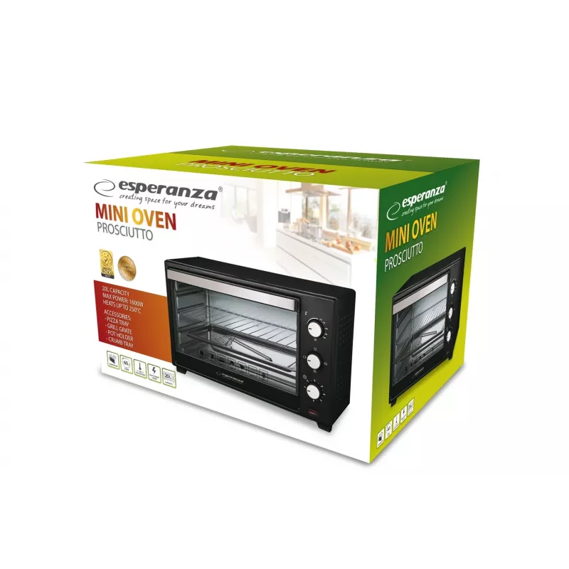 Esperanza EKO008 mini rúra 20 l 1600 W čierna
