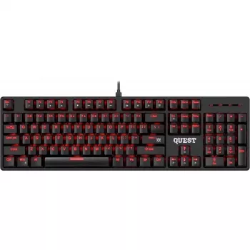 Mechanická klávesnica DEFENDER QUEST GK-596 — RGB podsvietenie, Anti-Ghosting, káblová, kompaktné rozloženie