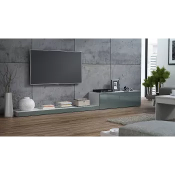 Cama TV stojan LIFE 300/42/35 biela/sivá lesklá