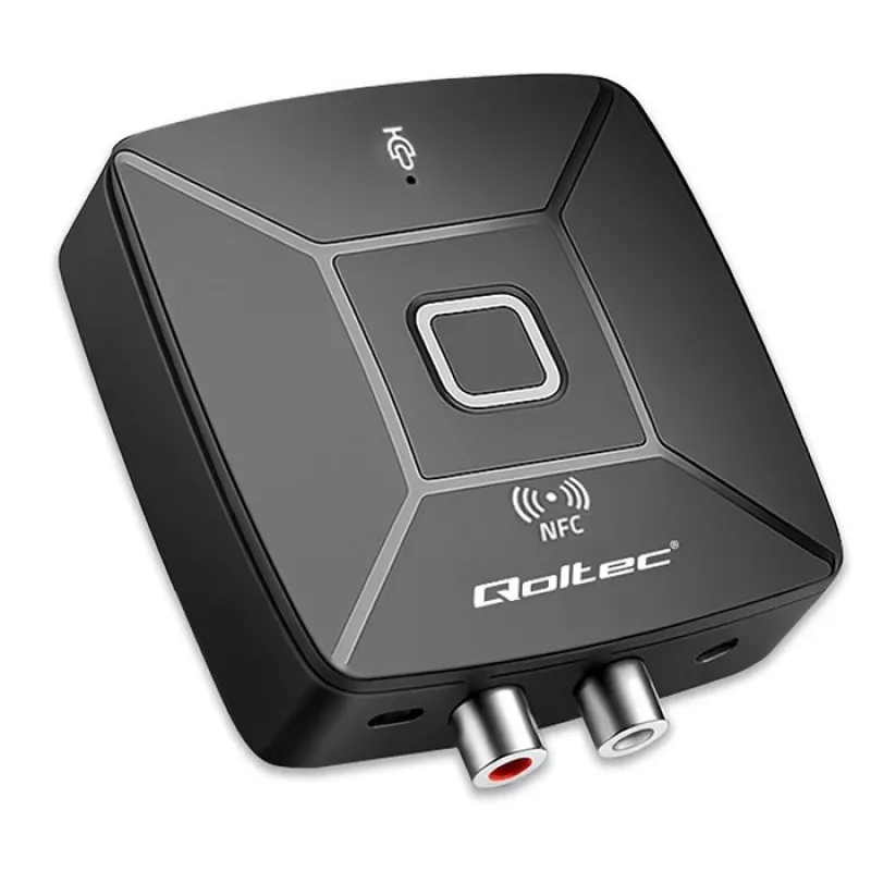 QOLTEC bezdrôtový audio HiFi vysielač/prijímač model 56981 — Bluetooth/Line-In audio most